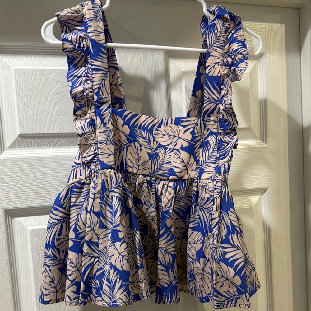 Leaf Print Women's Top M